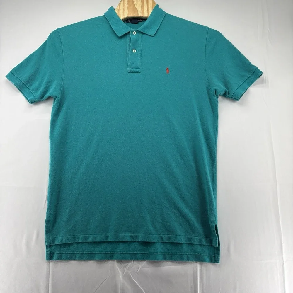 Lot Of 2 Polo Ralph Lauren Polo Shirt Men's Large Sea Green And Teal Cotton